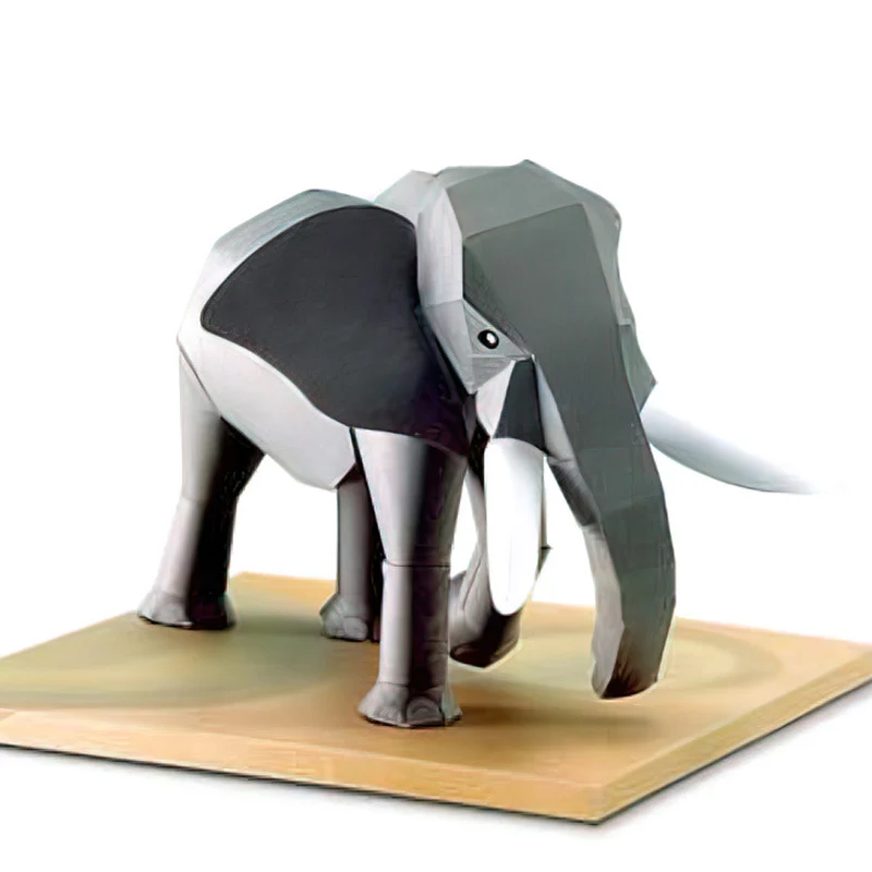 Art Craft With Cardboard - アフリカの象の折り紙,3Dペーパーモデル,ペーパークラフト,動物の姿,子供と大人のための手作りのクラフトおもちゃ,QD-265