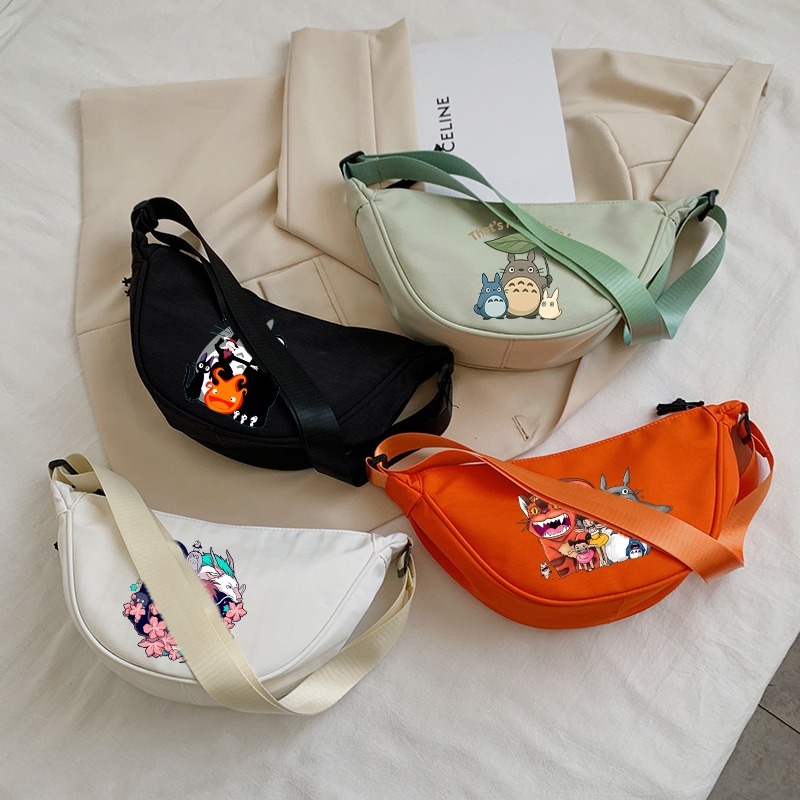 Art Craft Bag - トトロクロスボディバッグ女性用かわいい漫画アニメパターンプリントショルダーバッグユニセックス大容量ポータブルバックパックパーティーギフト