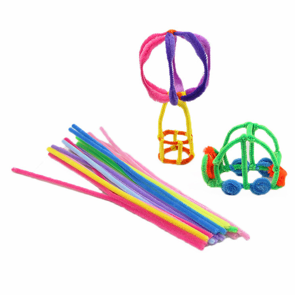 Art Craft For Kindergarten - 400本入りカラフルな曲げられるウールスティッククラフトキットは、子供の想像力を刺激し、DIYアートや家族での楽しい遊び、幼稚園での活動に最適です。