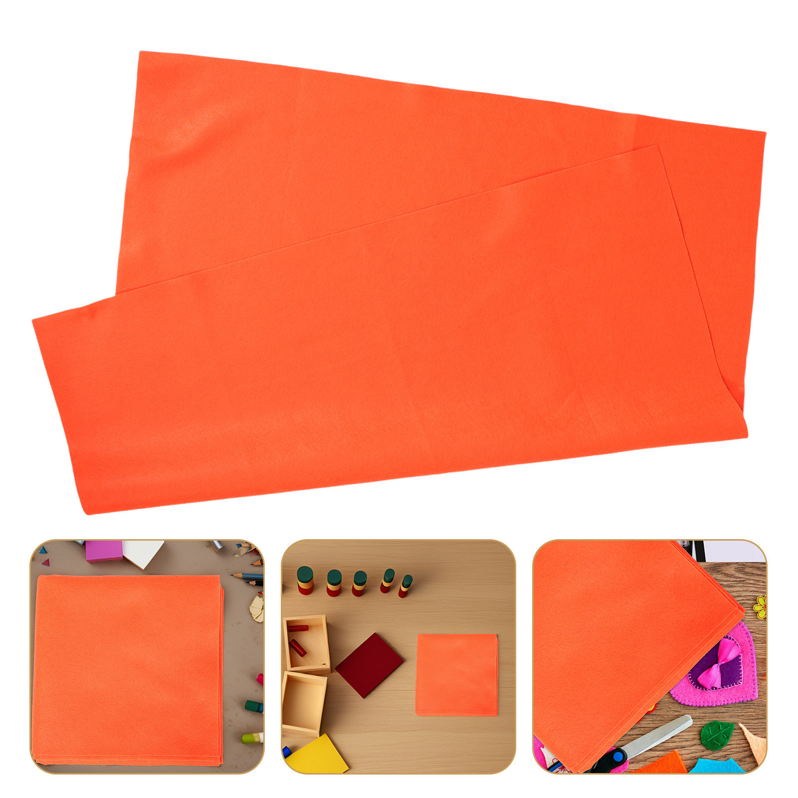 Art Craft For Kindergarten - オレンジ色のフェルト生地シート、柔らかく柔軟で耐摩耗性があり、DIY縫製工芸、子供の美術授業、幼稚園のマット製作、手作りに適しています。