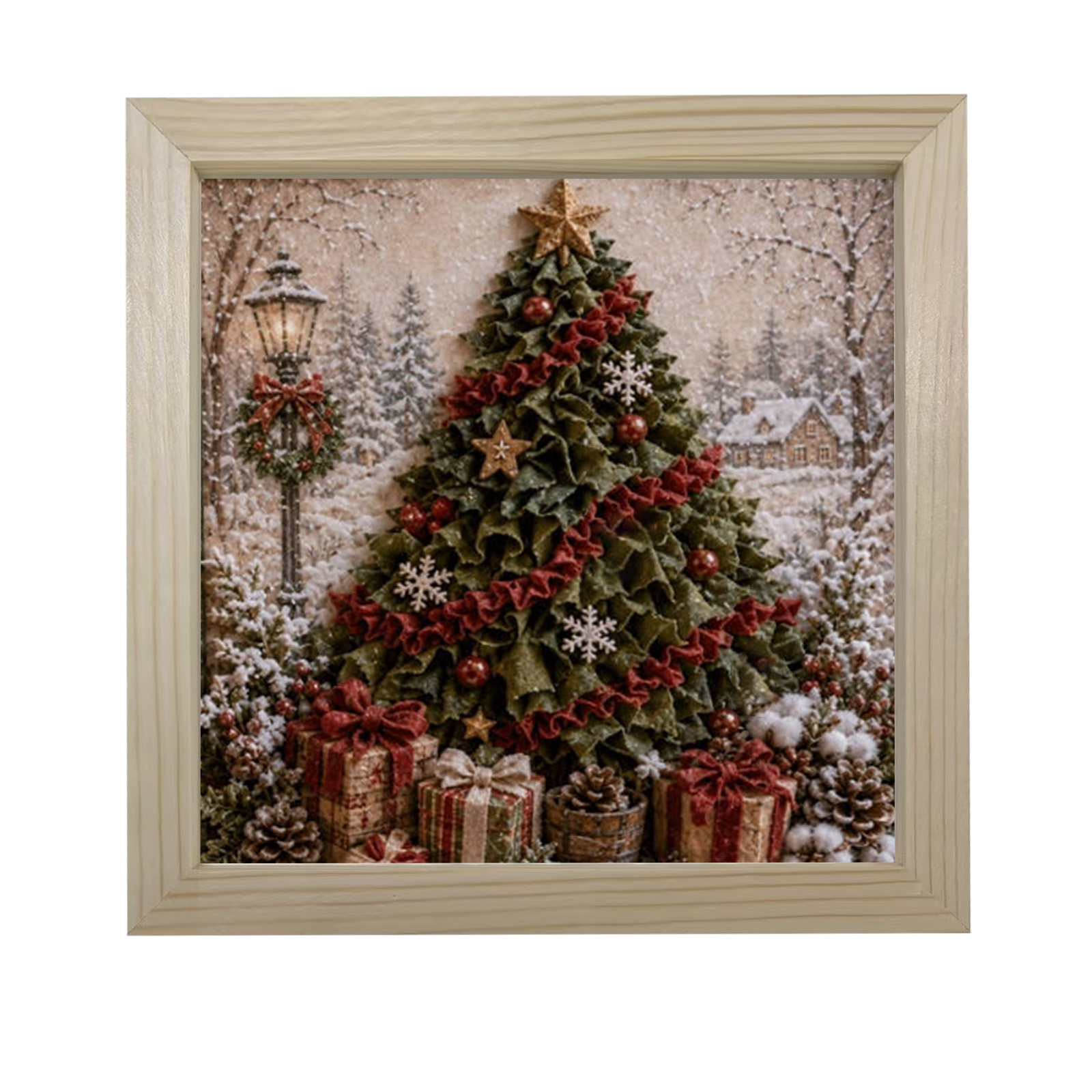 Art Craft Event - 3Dクリスマスファブリックポケクラフトアートキット DIYファブリックポケアートキット（プレカット正方形付き） 初心者向けホリデーハンドメイドホームデコレーション