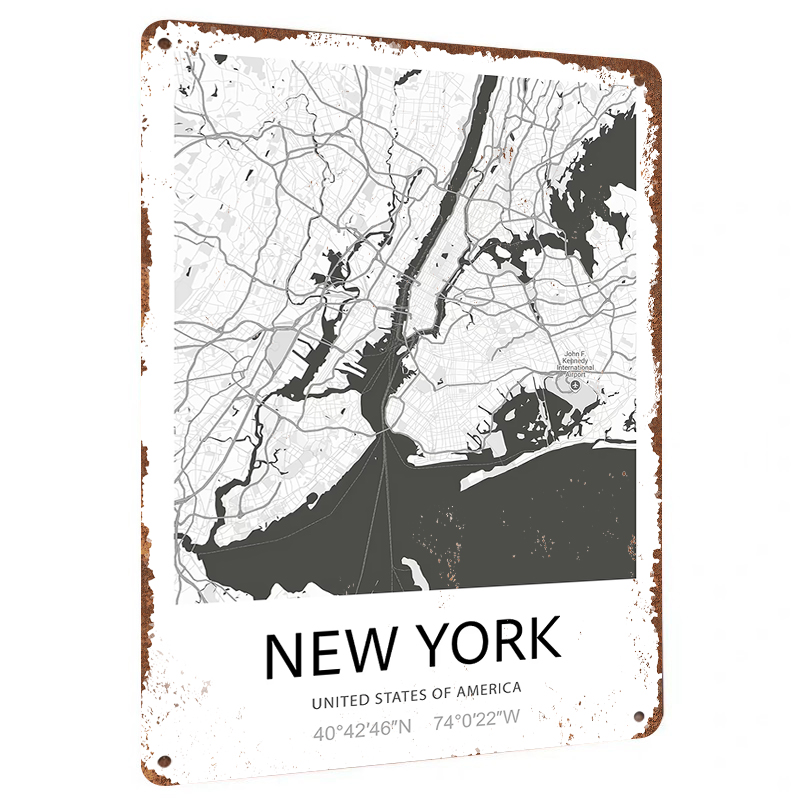 Art And Craft New York - ニューヨークシティマップアートメタルウォールデコレーションモダンミニマリストホームデコレーションリビングルームスタディルームクラフトギフト