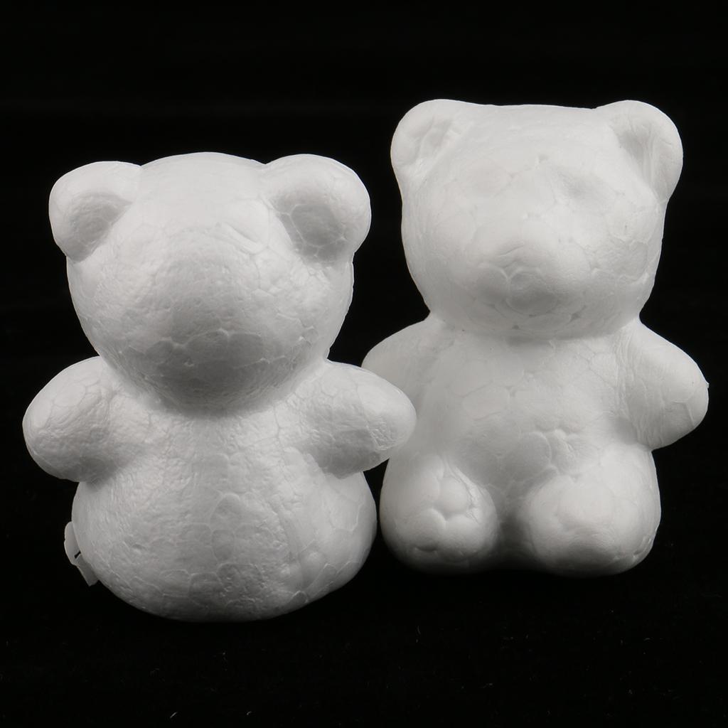 Art Craft For Kids - 発泡スチロール製のクマのオーナメント、塗装済みクラフトセット、アートモデリング用ポリスチレンフォーム、子供向けDIY手作りやパーティー用フォーム