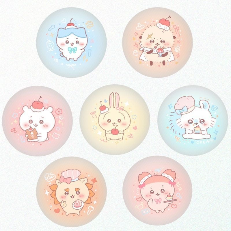 Art Craft Bag - かわいい漫画柄が描かれたバッジ「ハチワレうさぎモモンガ」は、バッグや服にブローチとして使用するのに適しています。
