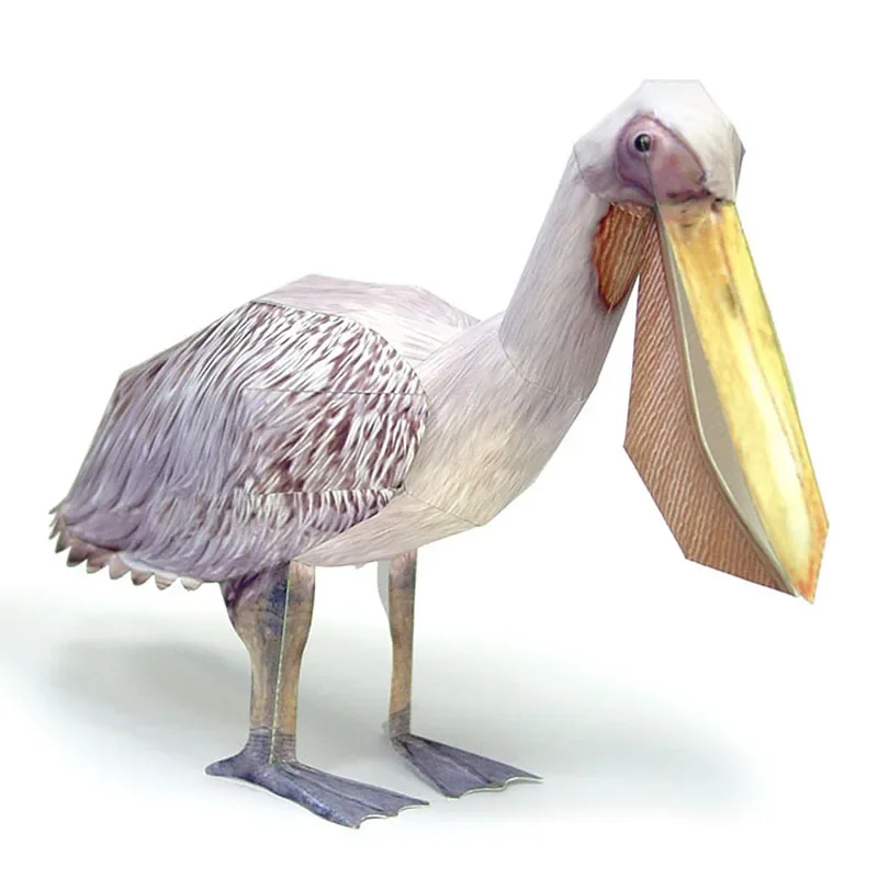 Art Craft With Cardboard - グレートホワイトペリカン鳥紙モデルリアルな動物ミニ折り紙アート 3D ペーパークラフト DIY キッズ大人手作りクラフトおもちゃ WE-027