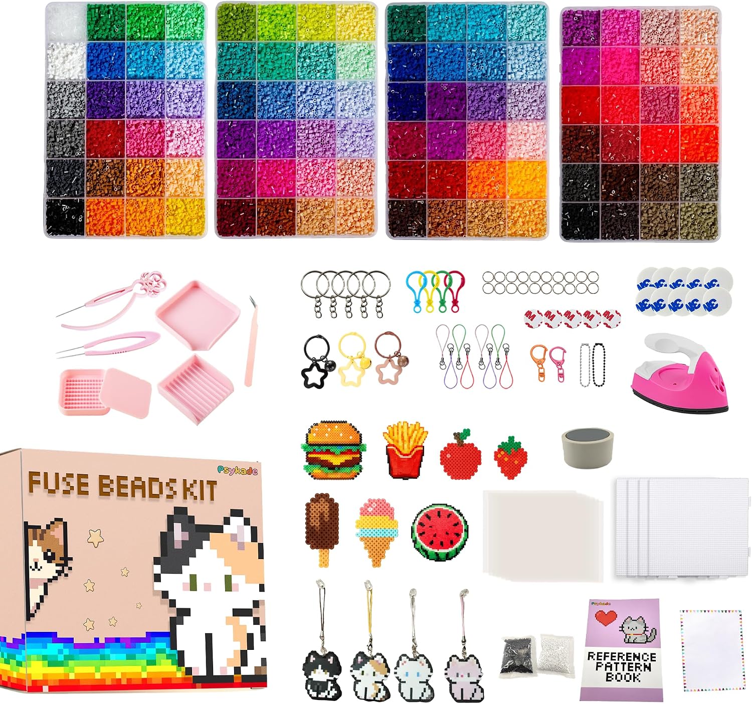 Art Craft Kits - ヒューズビーズキット - 簡単DIY - 96色 53000個
