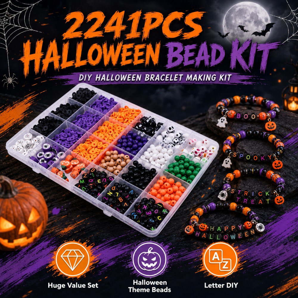 大人向けハロウィーンジュエリー製作キット。黒、オレンジ、紫の - Art Craft Kits のレビューと価格