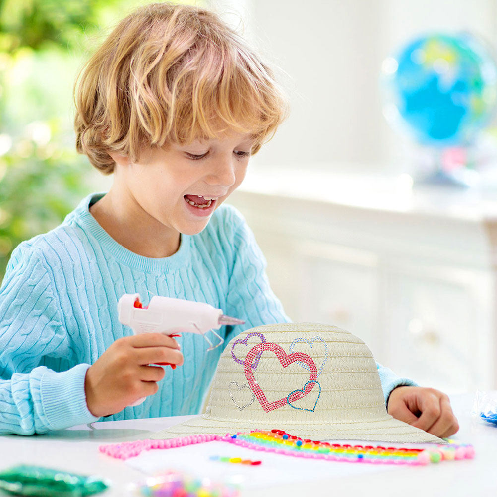 8個入り、白いDIYキッズ用麦わら帽子。絵を描いたり、デコレ - Art Craft Painting のレビューと価格
