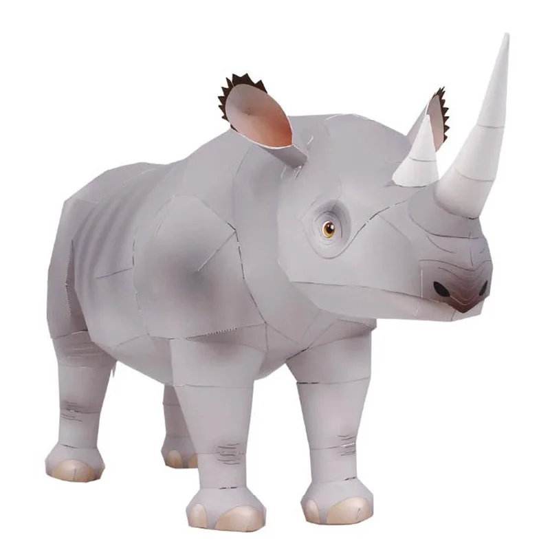 Rhinoceros-ミニ3D紙モデルペーパークラフト、手作 - Art Craft With Cardboard のレビューと価格