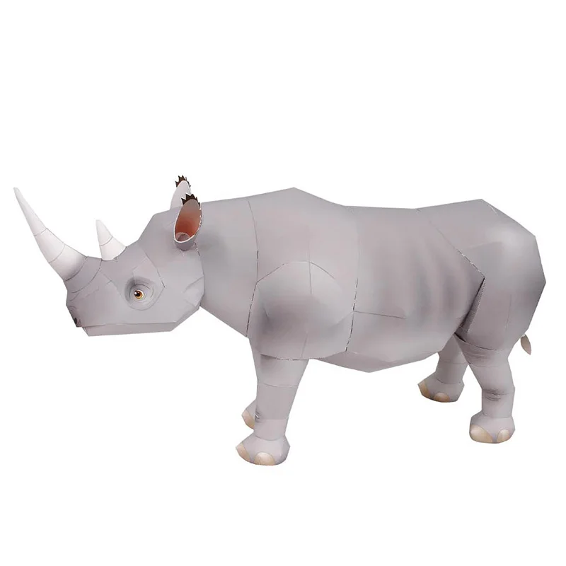 Rhinoceros-ミニ3D紙モデルペーパークラフト、手作 - Art Craft With Cardboard のレビューと価格