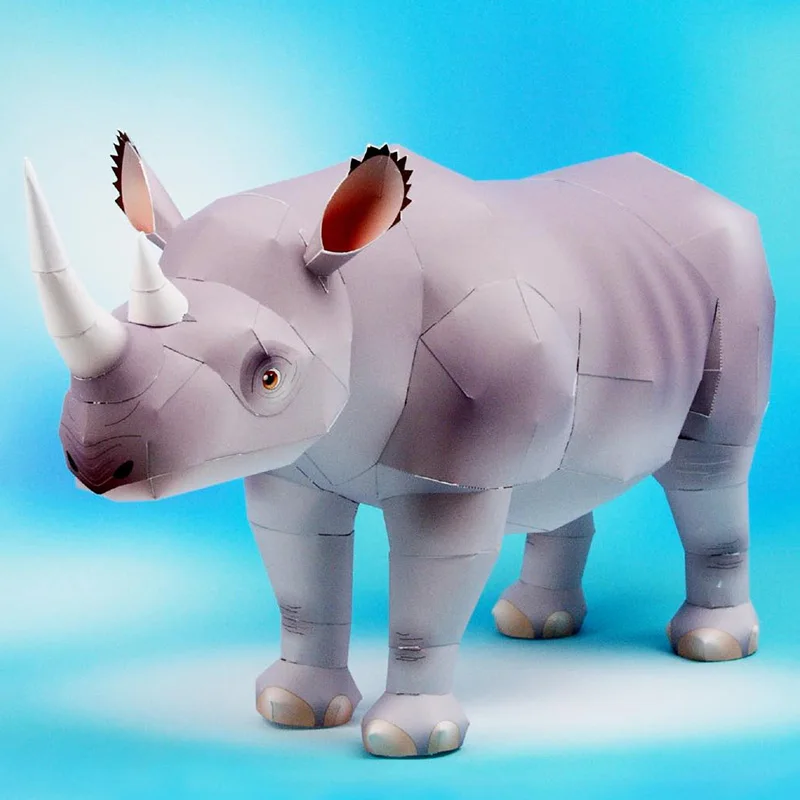 Rhinoceros-ミニ3D紙モデルペーパークラフト、手作 - Art Craft With Cardboard のレビューと価格