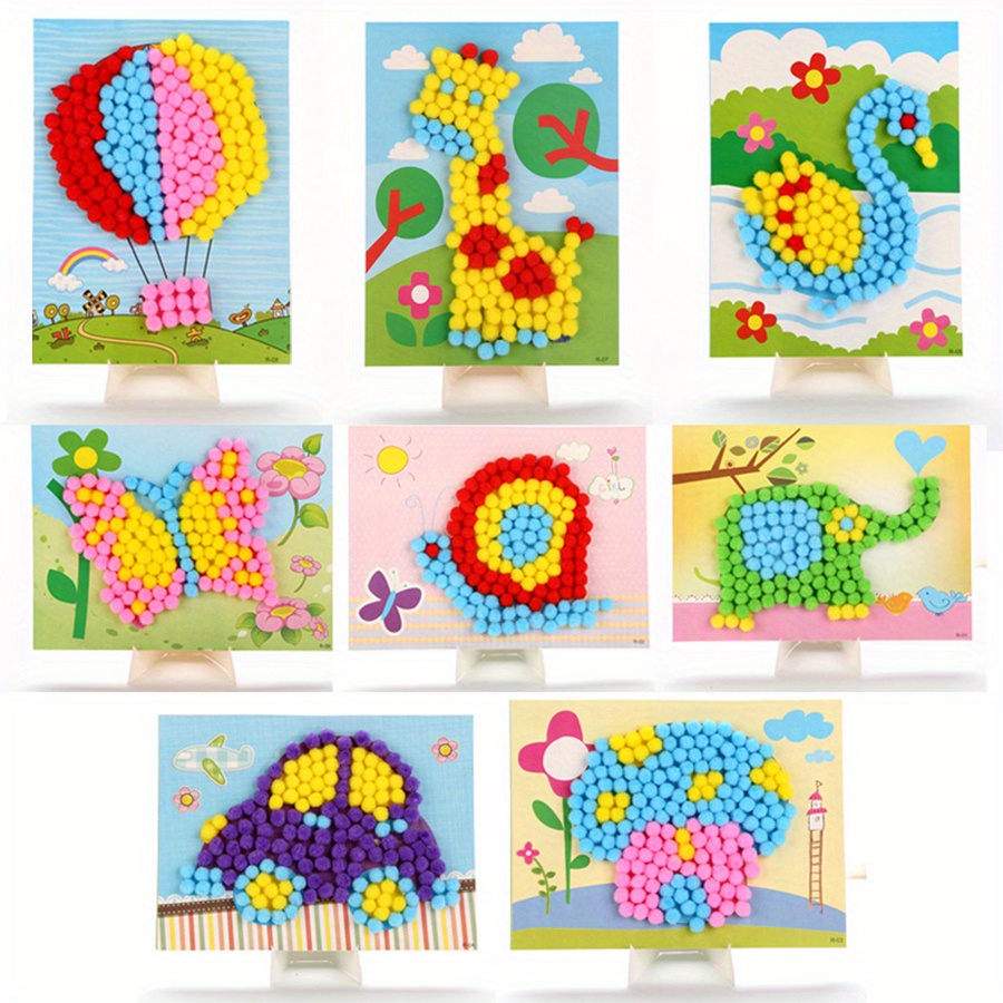 2 個 16 × 21 センチメートルカラフルなポンポン絵画 - Art Craft Painting のレビューと価格