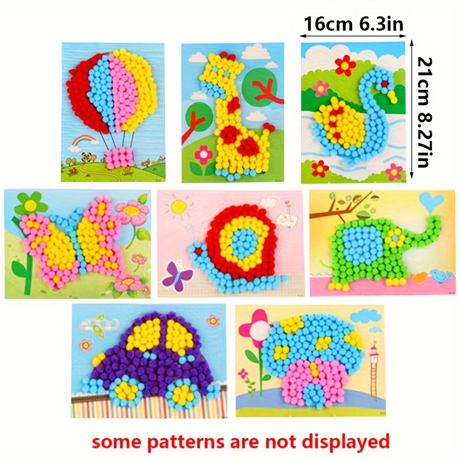 2 個 16 × 21 センチメートルカラフルなポンポン絵画 - Art Craft Painting のレビューと価格