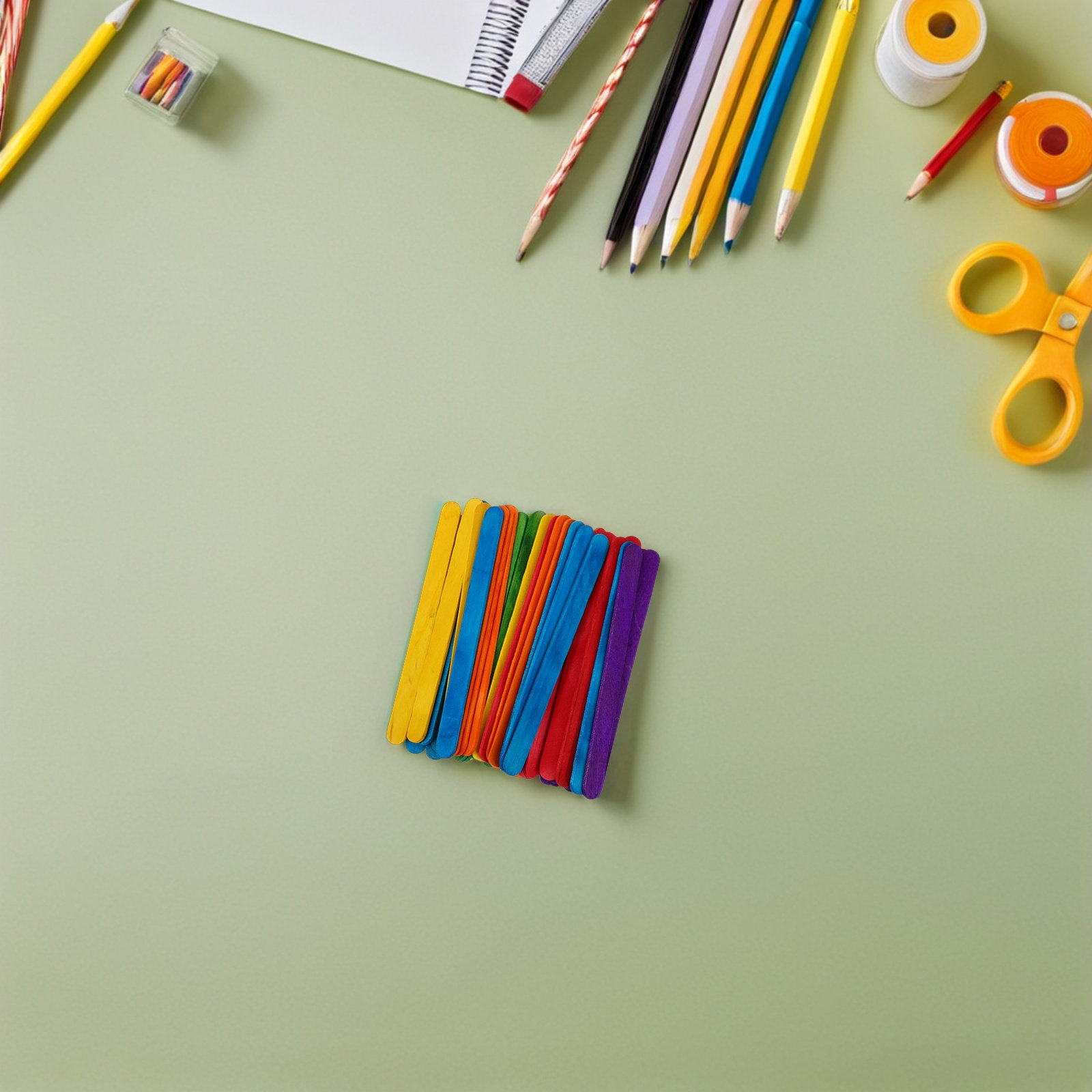 500本入り、安全で無毒のカラフルな木製クラフトスティック。 - Art Craft For Kids のレビューと価格