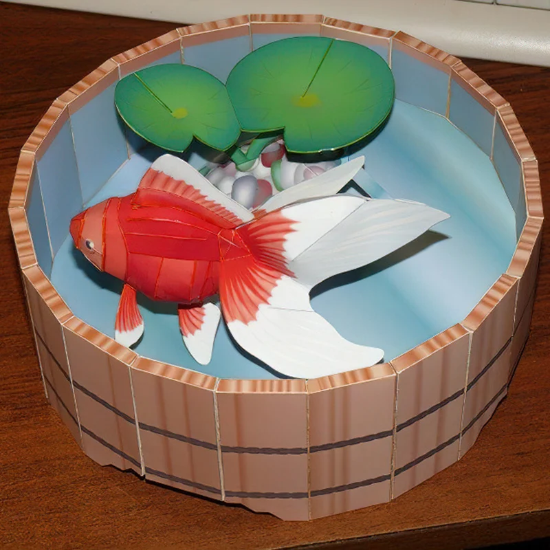 ミニ3D折りたたみ紙モデル、金魚、折り紙アート、ペーパークラ - Art Craft With Cardboard のレビューと価格