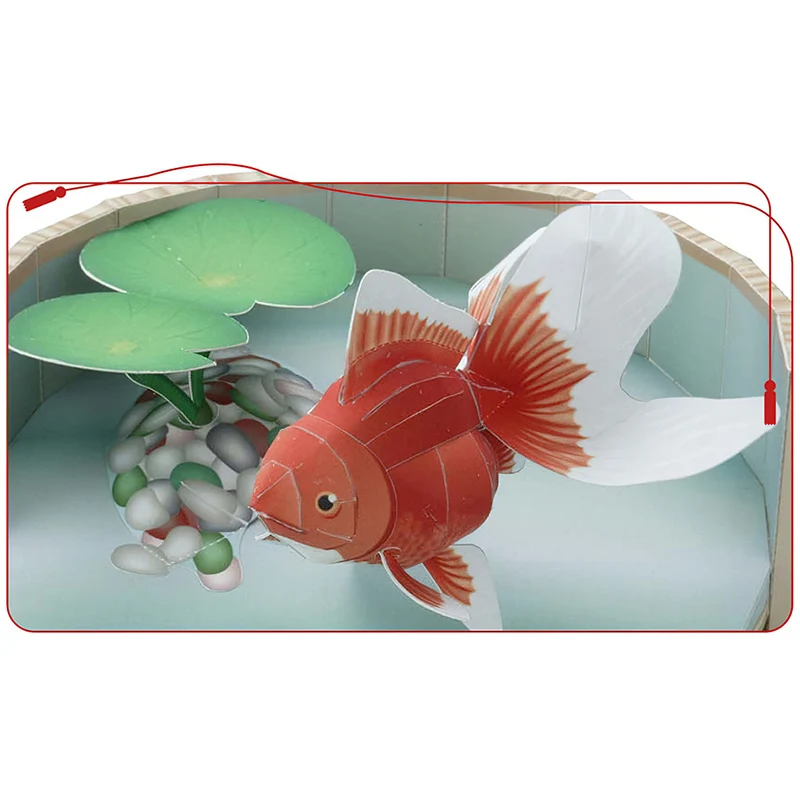 ミニ3D折りたたみ紙モデル、金魚、折り紙アート、ペーパークラ - Art Craft With Cardboard のレビューと価格