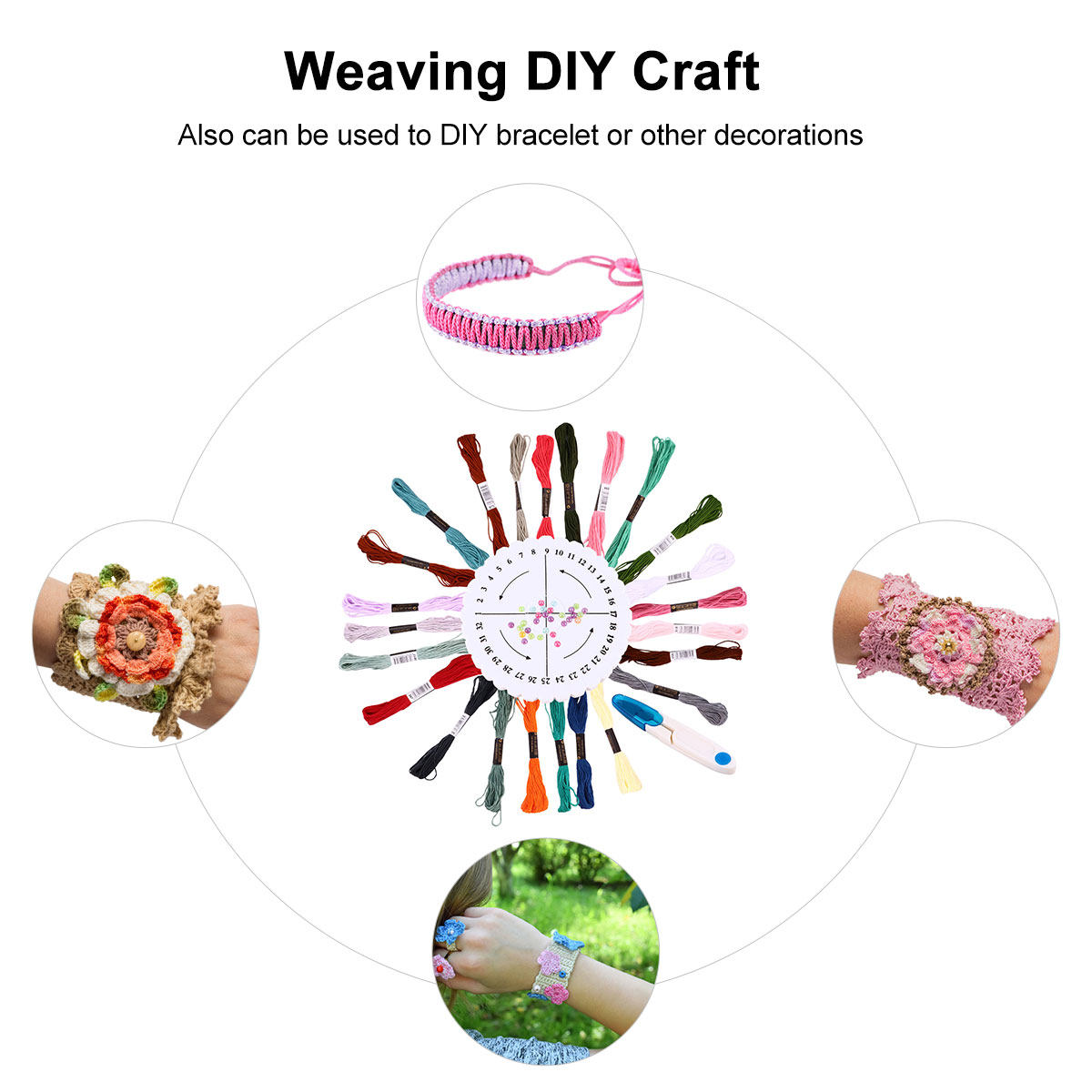 1セットの丸編みキット。ブレスレット作りに最適。24色の刺繍 - Art Craft Kits のレビューと価格
