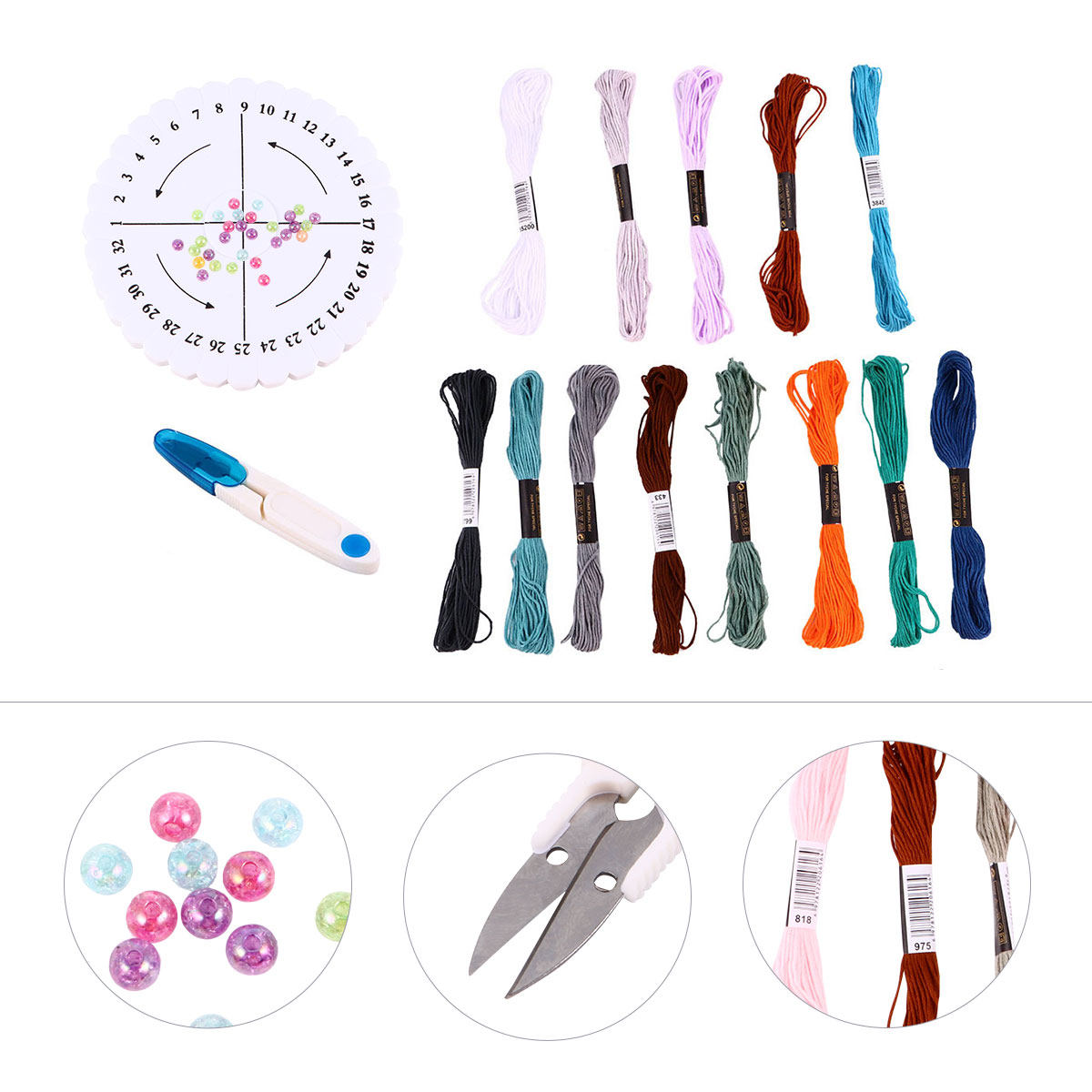 1セットの丸編みキット。ブレスレット作りに最適。24色の刺繍 - Art Craft Kits のレビューと価格