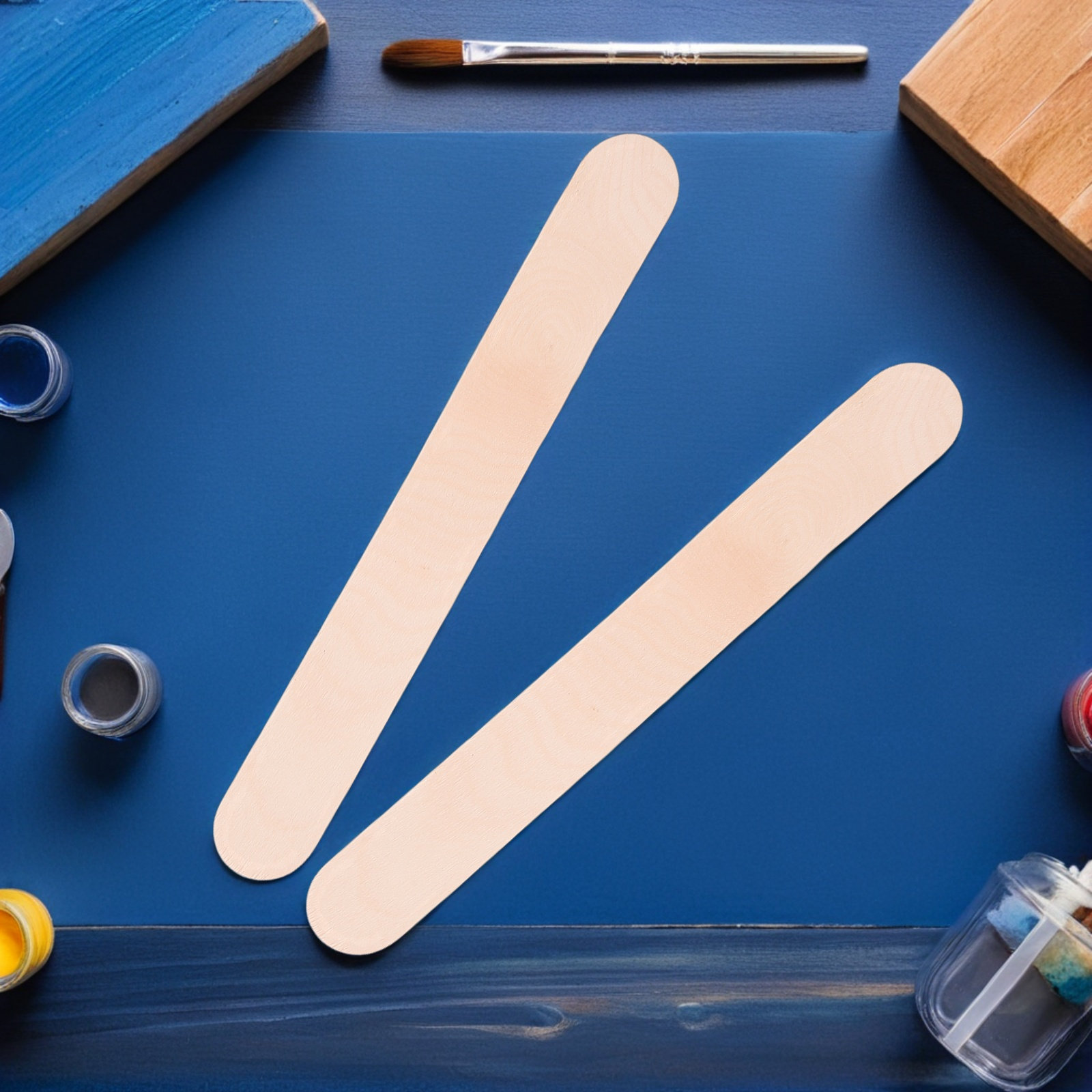 100本入り、特大サイズの木製スティック。未塗装の天然木製で - Art Craft With Ice Cream Stick のレビューと価格