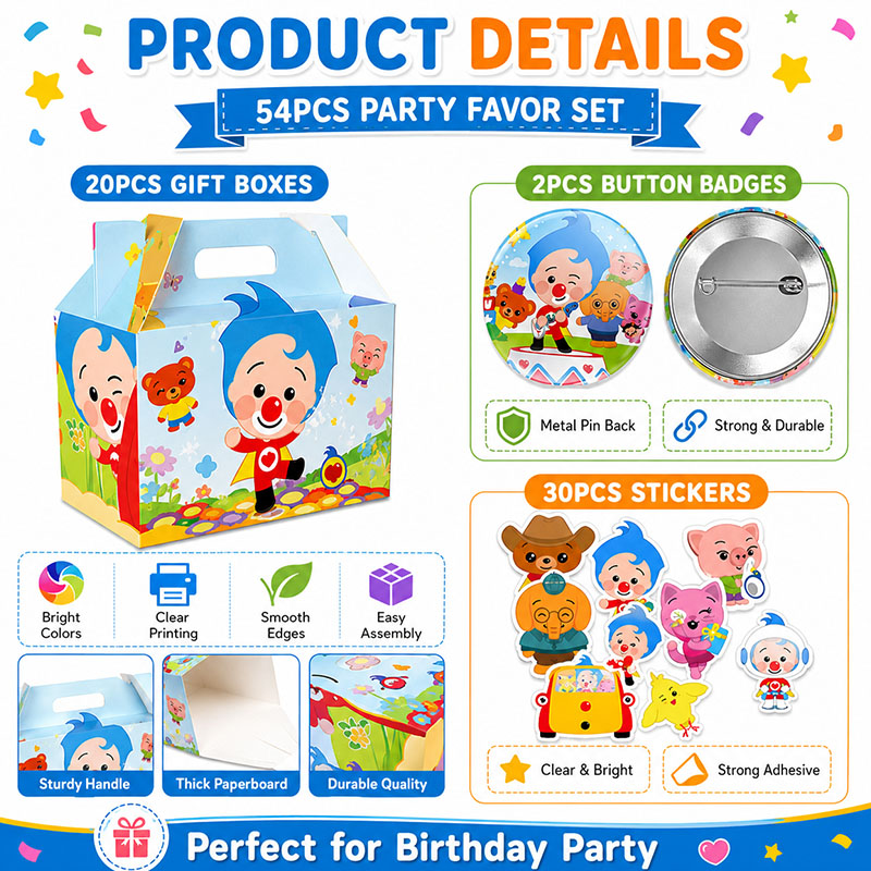 クラウン漫画柄ペーパーボックス ブローチ ステッカーセット  - Art Craft Event のレビューと価格