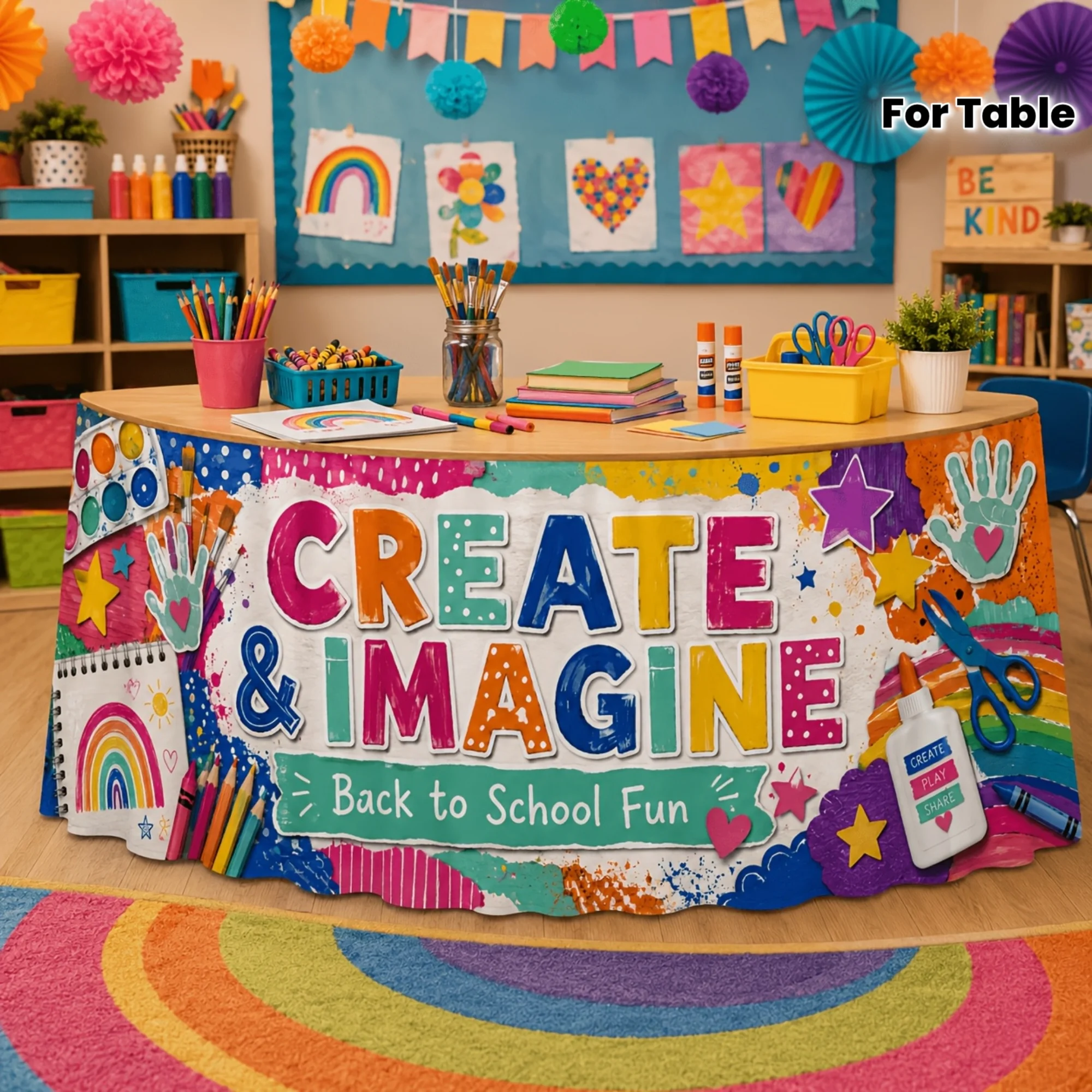 パーティーテーブルスカート1は、学校のイベント、美術の授業、 - Art Craft Event のレビューと価格