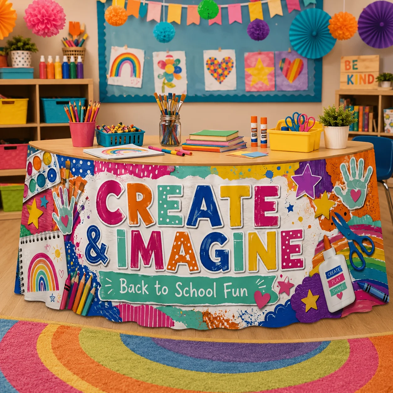 パーティーテーブルスカート1は、学校のイベント、美術の授業、 - Art Craft Event のレビューと価格