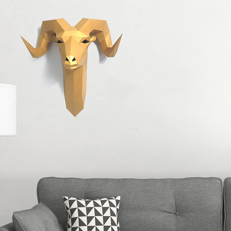 手作りの3D紙モデルペーパークラフト、動物の壁の装飾、ビッグ - Art Craft With Cardboard のレビューと価格