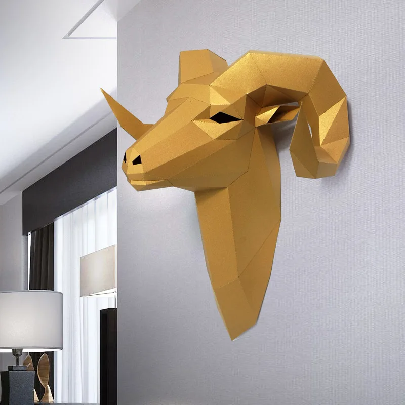 手作りの3D紙モデルペーパークラフト、動物の壁の装飾、ビッグ - Art Craft With Cardboard のレビューと価格