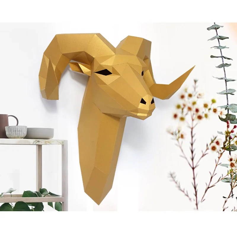手作りの3D紙モデルペーパークラフト、動物の壁の装飾、ビッグ - Art Craft With Cardboard のレビューと価格