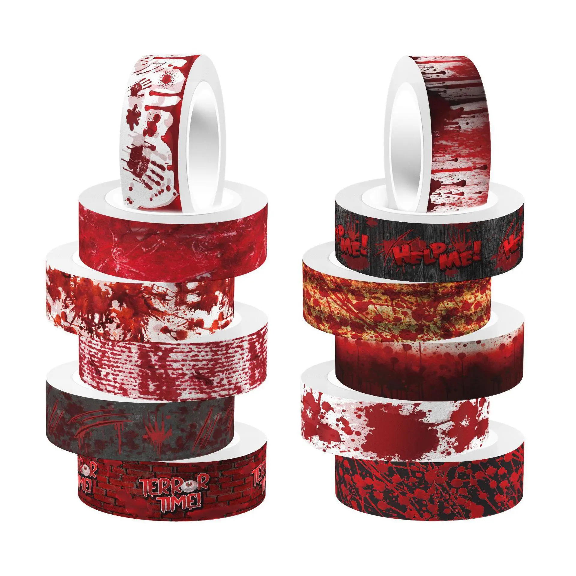 ハロウィン血まみれの手出血クリアロールステッカーと紙テープD - Washi Tape Rolls のレビューと価格