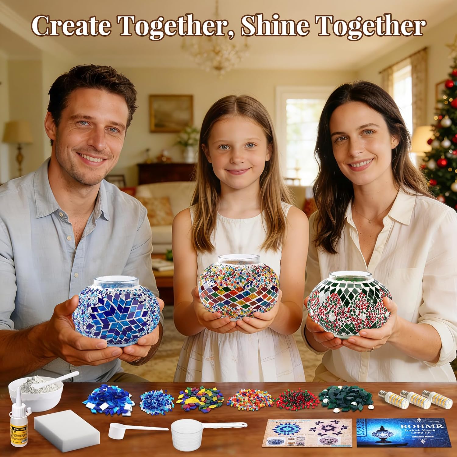 DIY 3グローブトルコモザイクランプキット、高さ23インチ - Art Craft Kits のレビューと価格