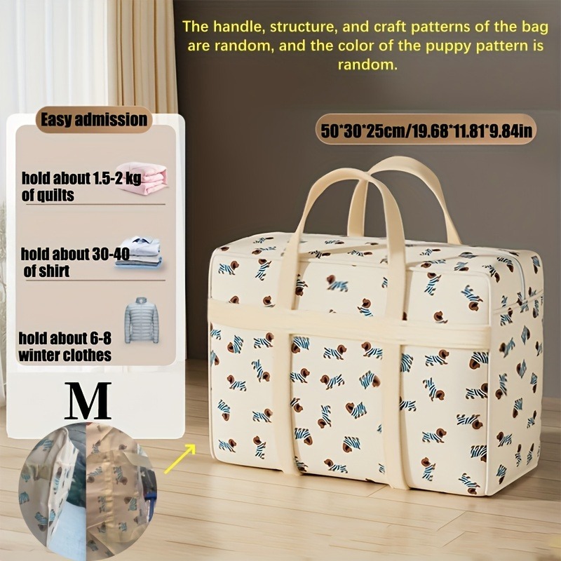 折りたたみ式荷物整理バッグ（かわいい子犬柄）、大容量省スペー - Art Craft Bag のレビューと価格