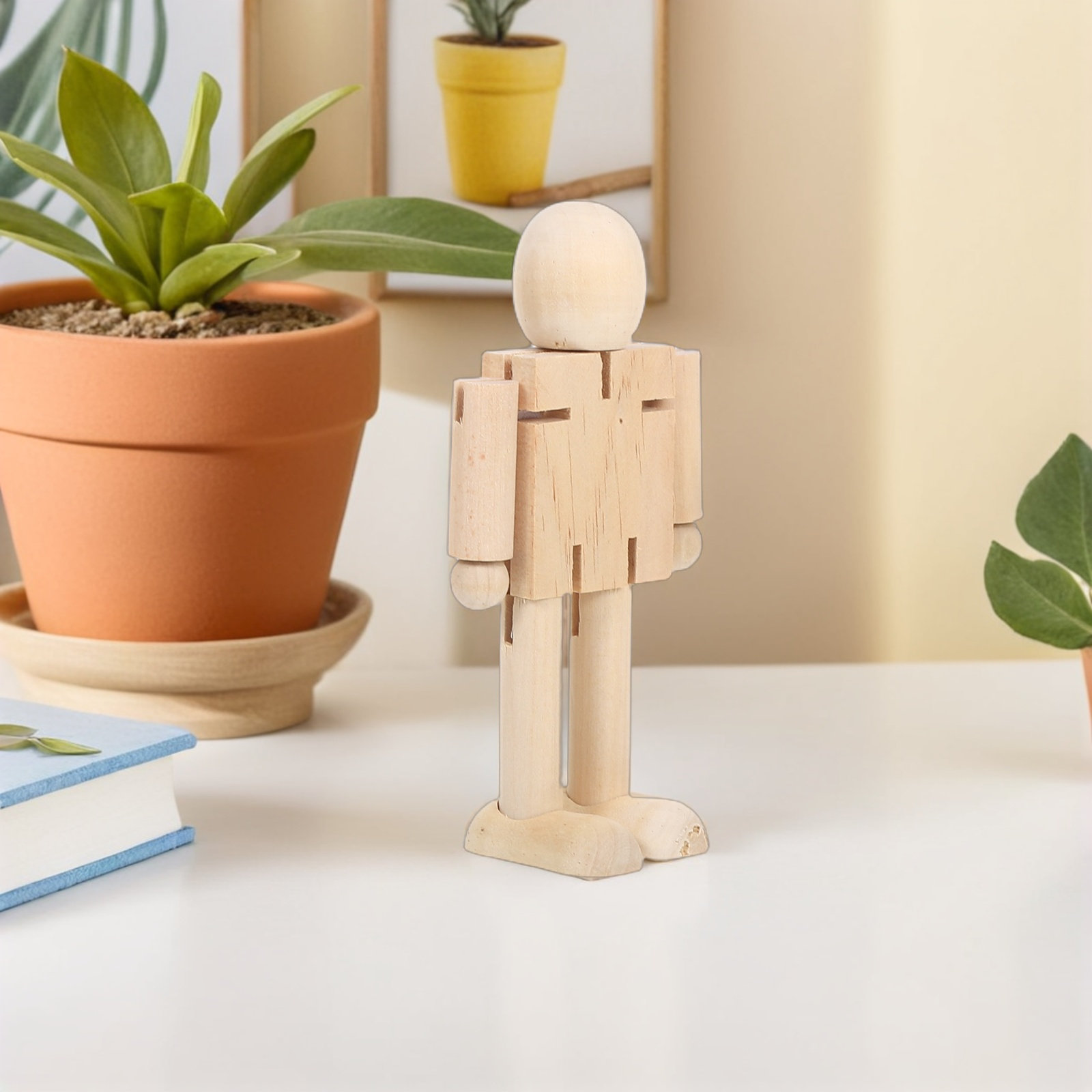 未塗装の木製ロボットパーツ4個入り。可動関節付き。DIYペイ - Art Craft For Kindergarten のレビューと価格