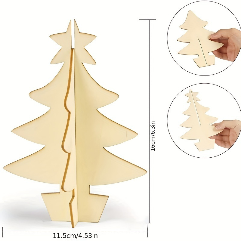 70個入り、DIY木製クリスマスツリークラフトキット、未塗装 - Art Craft Event のレビューと価格