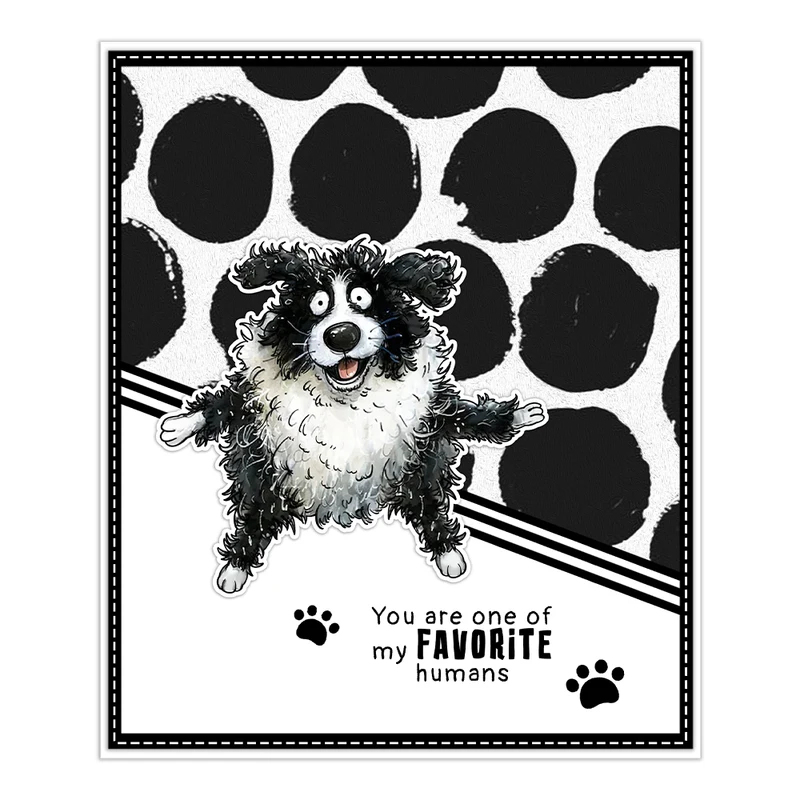足跡と面白いペット犬のカッティングダイ クリアスタンプ DI - Rubber Stamp Blank のレビューと価格