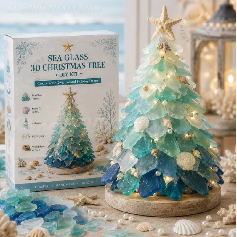 LEDライト付きのクリスマスDIYシーグラスクラフトキット。 - Art Craft Kits のレビューと価格