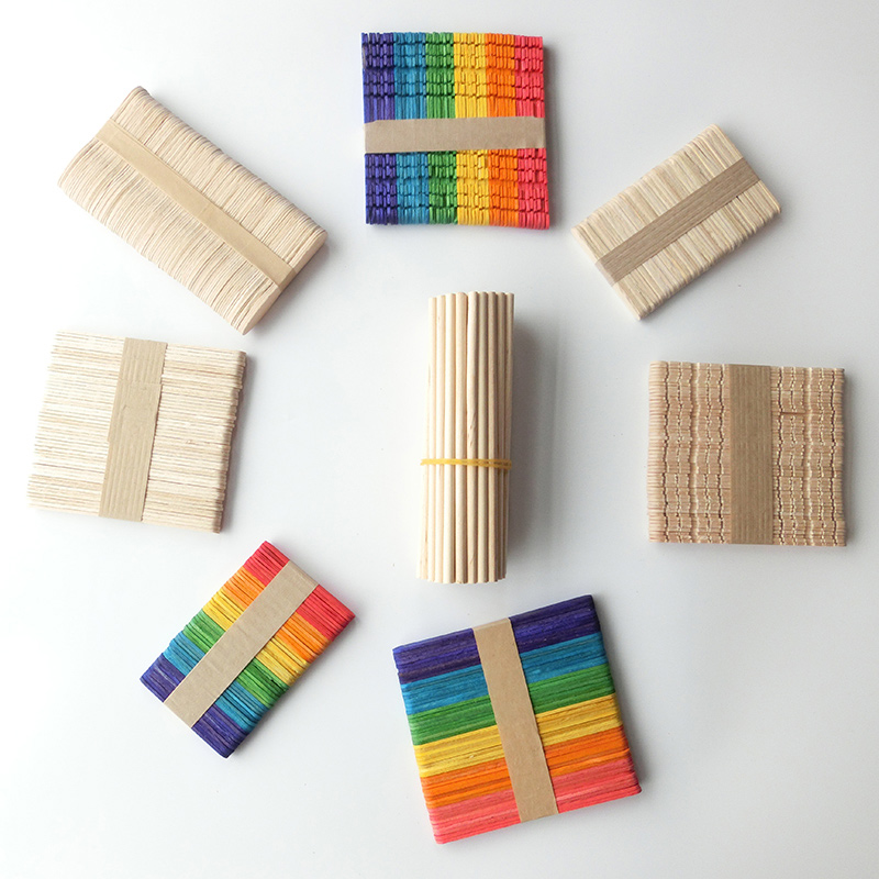 アイスクリームスティック 50本 天然木製 ポプシクル アイ - Art Craft With Ice Cream Stick のレビューと価格