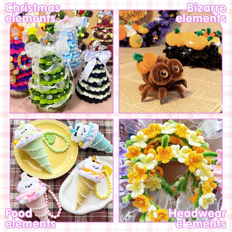 パイプクリーナー、シェニールステム、ジャンボコーラルフリース - Art Craft For Kids のレビューと価格