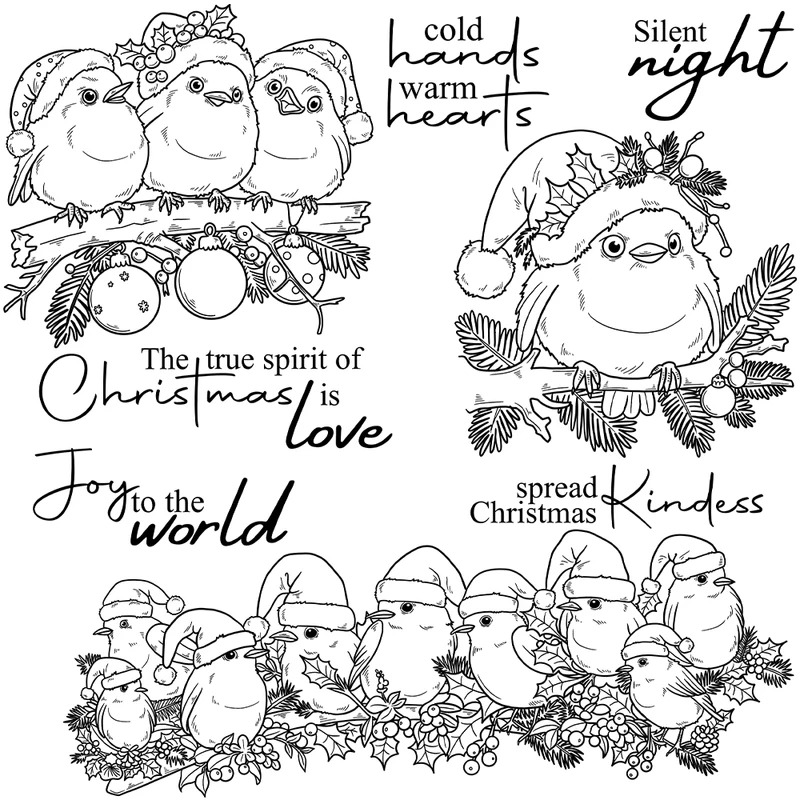 かわいいクリスマス脂肪鳥カッティングダイクリアスタンプ DI - Rubber Stamp Blank のレビューと価格