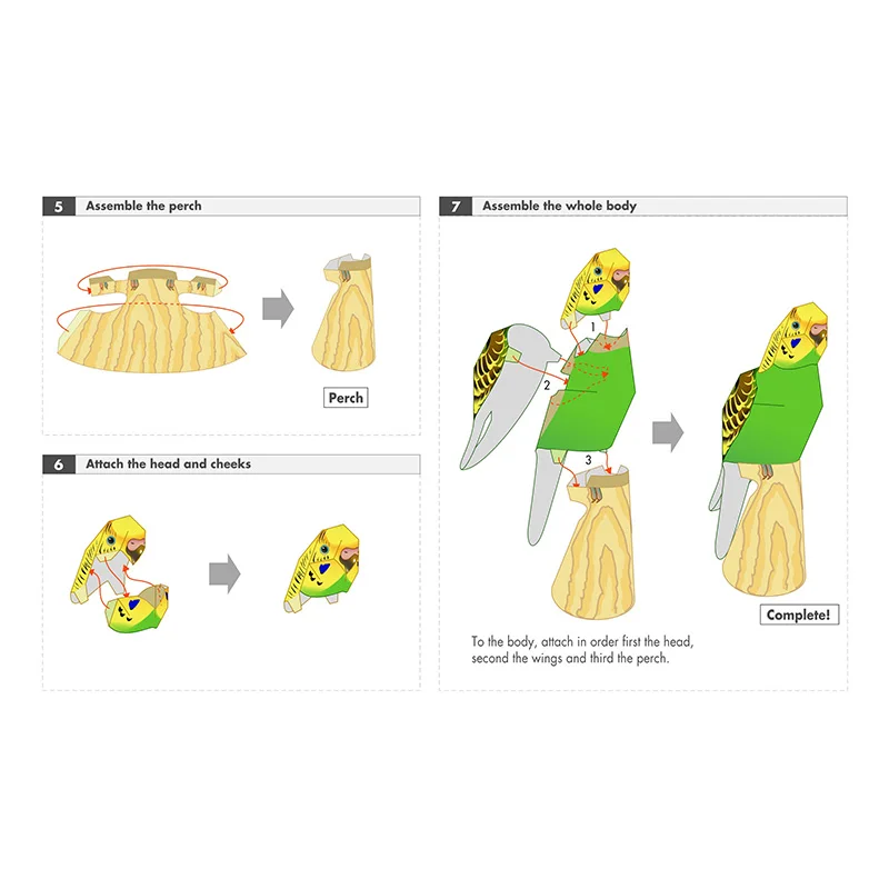 オウム鳥手作り折り紙アート、ブジリガー紙、ミニ折りたたみ、か - Art Craft With Cardboard のレビューと価格
