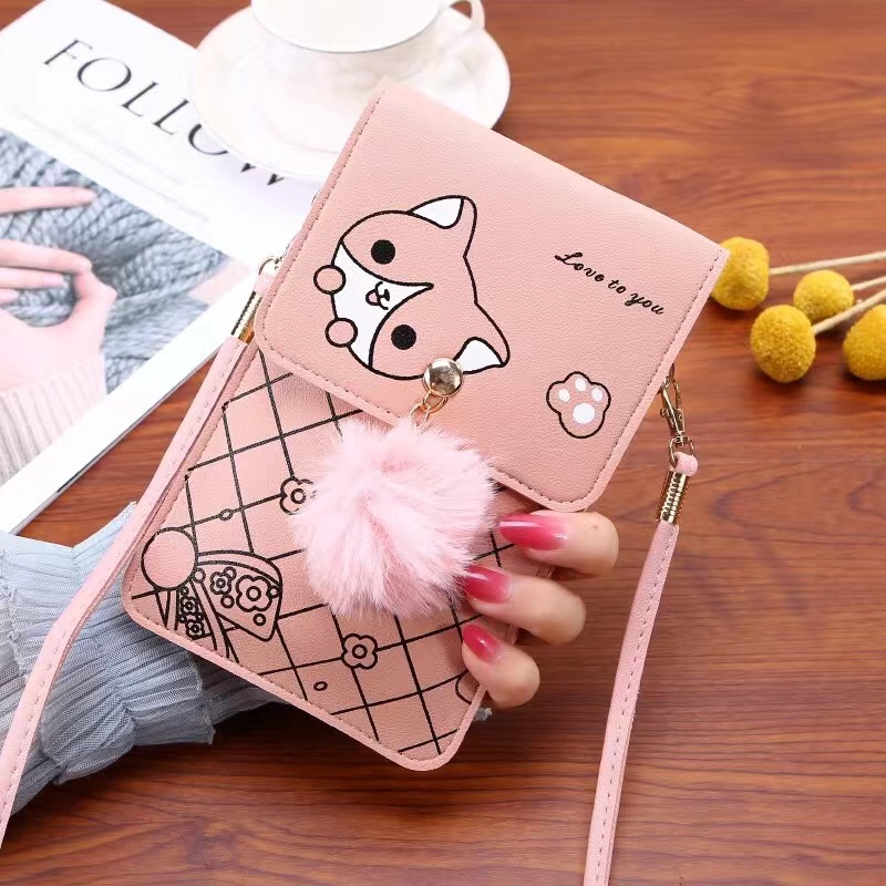 かわいい漫画柄のタッチスクリーン対応スマホバッグ 女性用 - - Art Craft Bag のレビューと価格