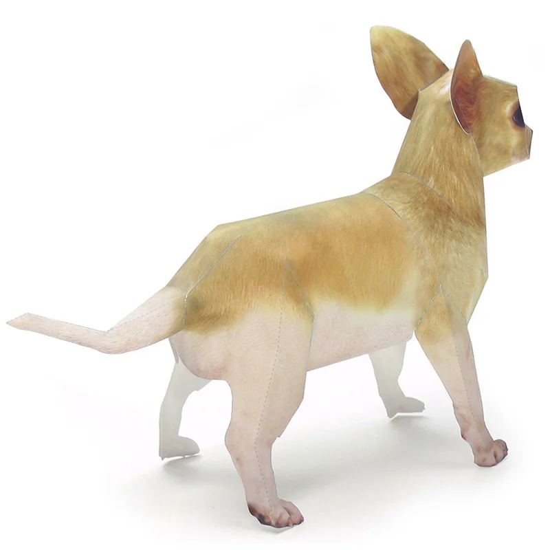 チワワ犬折り紙アートペットペーパーモデル、リアルな動物、ミニ - Art Craft With Cardboard のレビューと価格