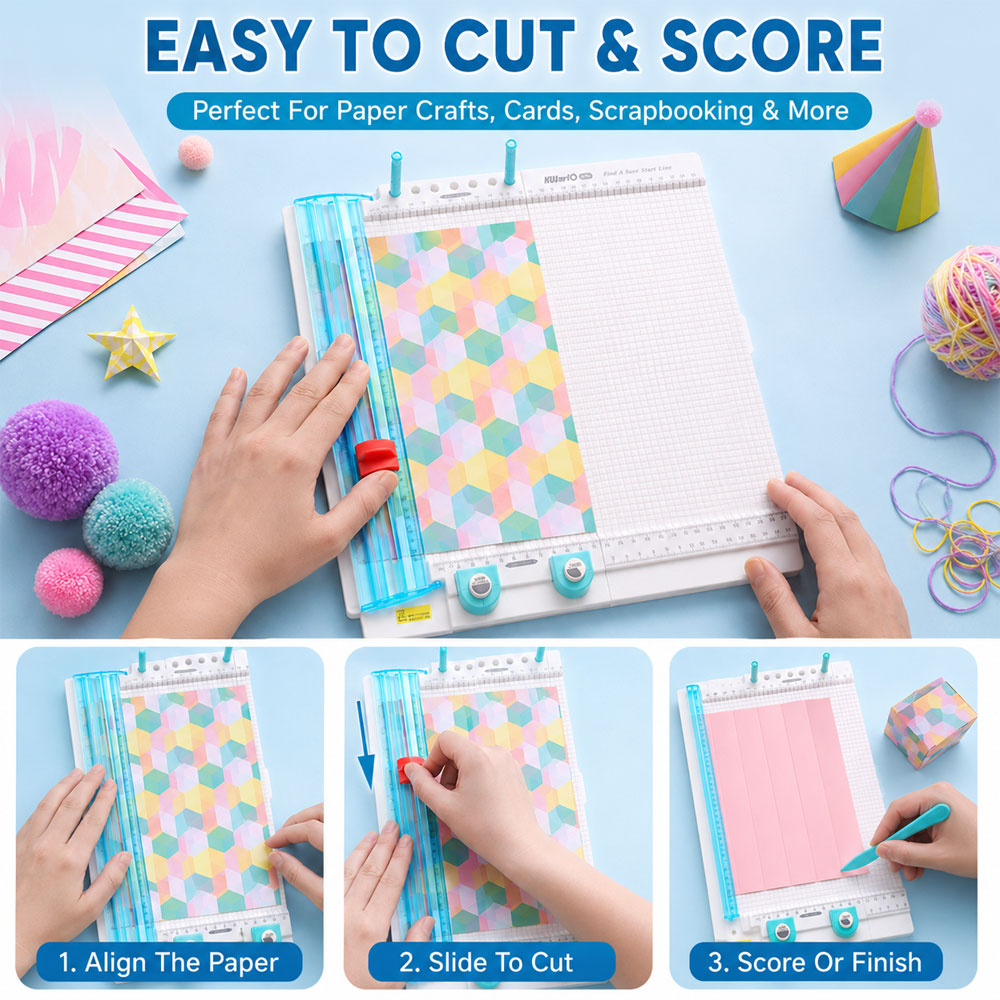 7-in-1ペーパーカッター＆スコアリングボード、10枚用折 - Art Craft With Cardboard のレビューと価格