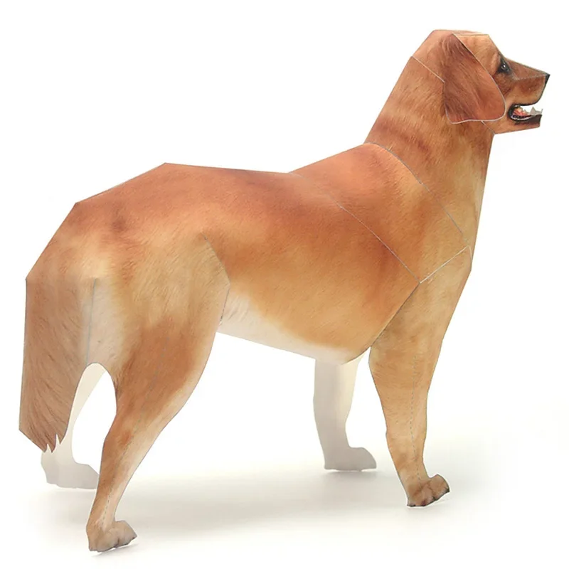 ゴールデンレトリバー犬紙モデルリアルな動物ミニ折り紙アートか - Art Craft With Cardboard のレビューと価格