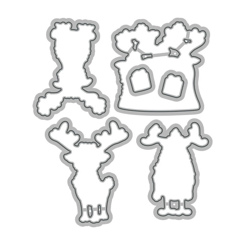 かわいいクリスマストナカイ抜き型クリアスタンプ DIY スク - Rubber Stamp Blank のレビューと価格