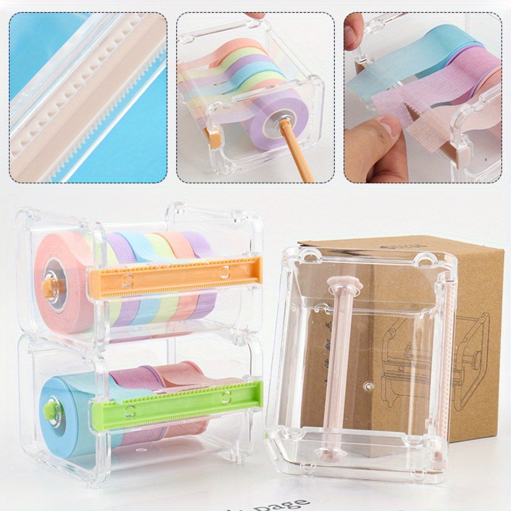 多目的粘着テープディスペンサー、携帯用和紙テープカッター、透 - Washi Tape Rolls のレビューと価格