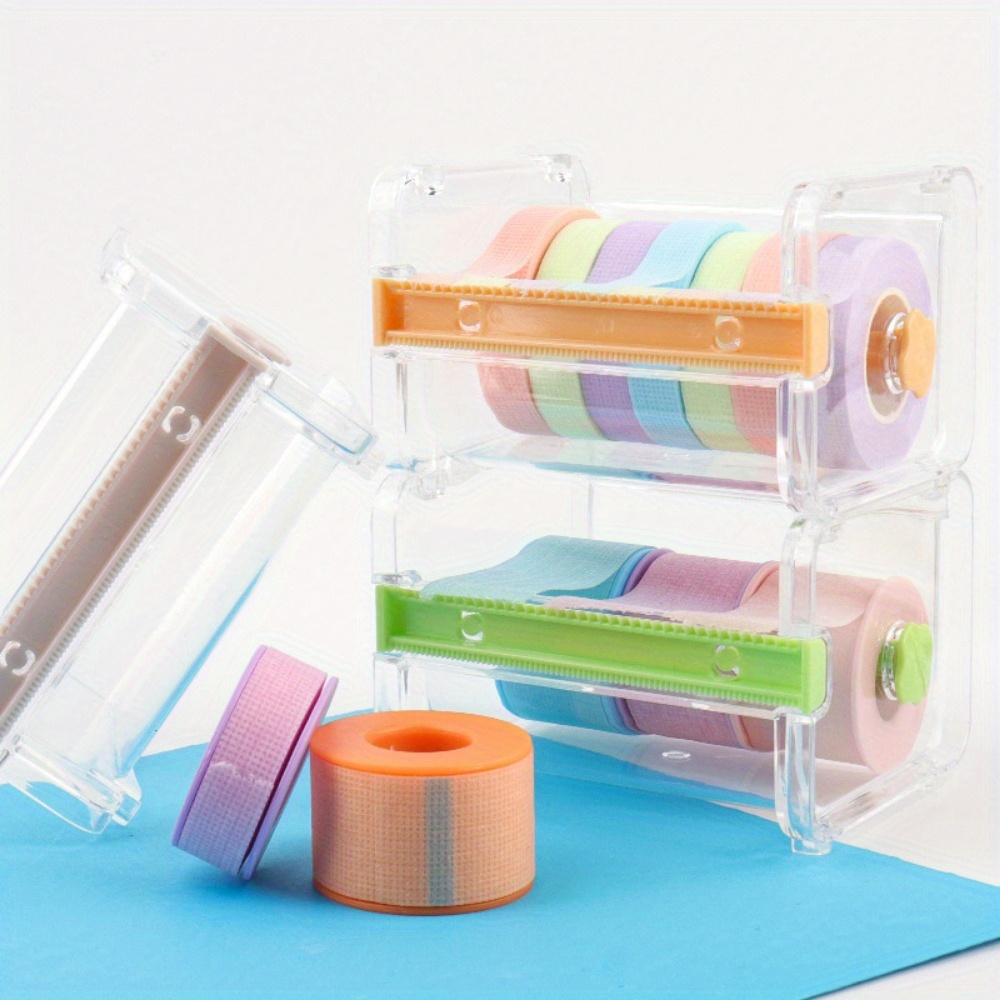 多目的粘着テープディスペンサー、携帯用和紙テープカッター、透 - Washi Tape Rolls のレビューと価格