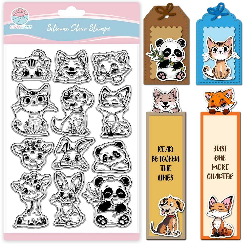 猫犬ウサギクリアスタンプスクラップブッキング用パンダキツネキ - Rubber Stamp Blank のレビューと価格