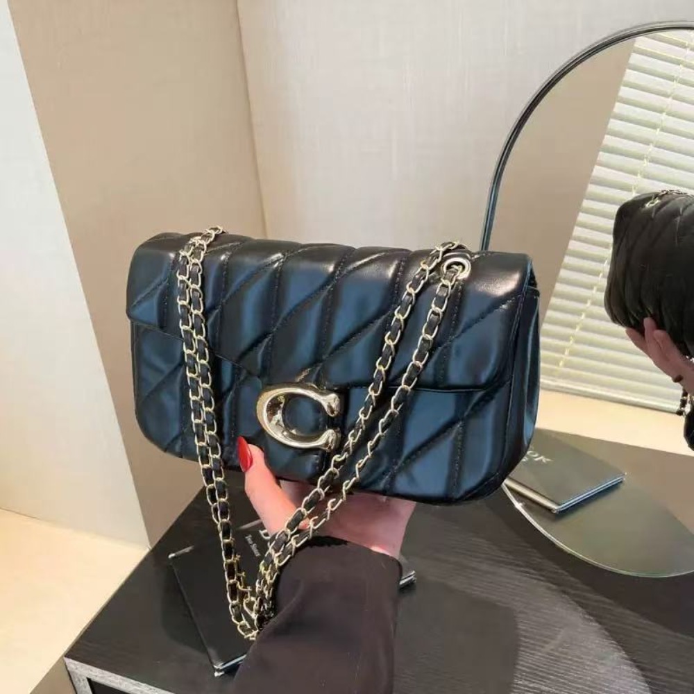 高品質ブラックダイヤモンド柄チェーンバッグ クロスボディメッ - Art Craft Bag のレビューと価格